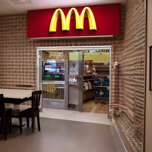 Prompt: a mcdonald's located in the backrooms