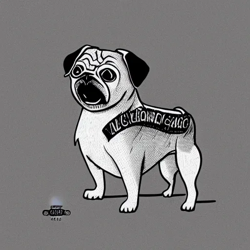 Image similar to mcbess illustration of a cute pug