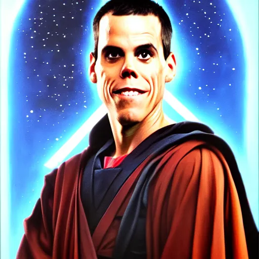 Image similar to steve - o as a jedi master, oil on canvas, cinematic