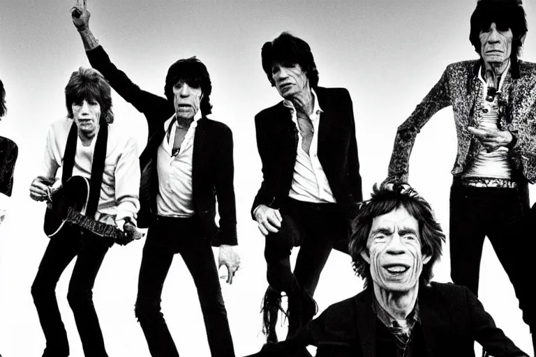 Image similar to the rolling stones, rolling stones down a hill