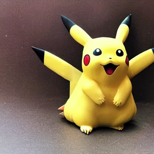 Image similar to Pikachu Sculpture made out of pottery