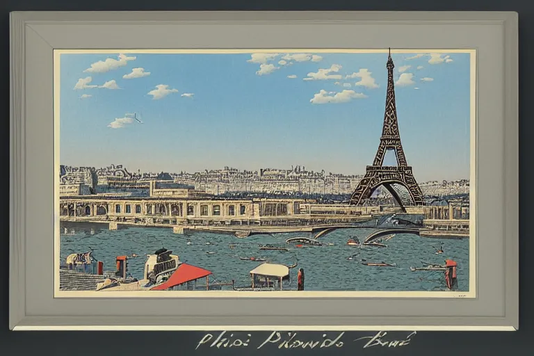 Prompt: paris historical sites by hasui kawase, artstation