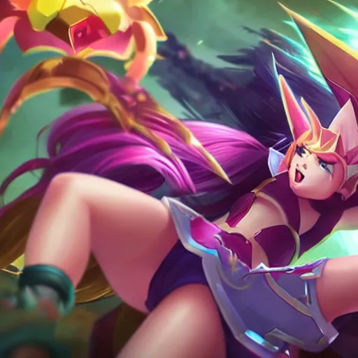 Image similar to league of legends star guardian, cute