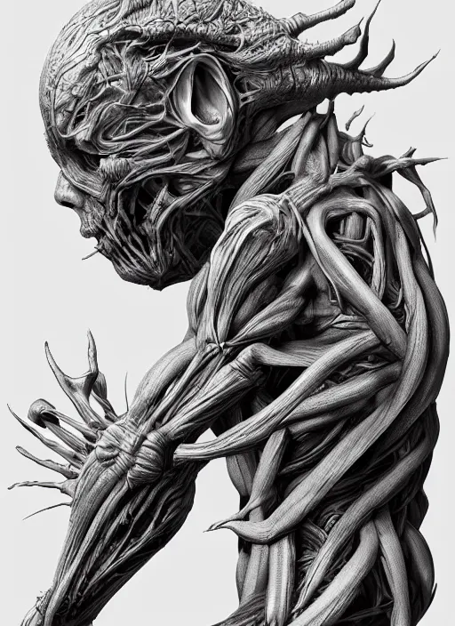 Prompt: monster anatomy, ross tran, anatomical, highly detailed sculpture, intricate detailed, ommatidia, 8 k, cinematic atmosphere, post - processing