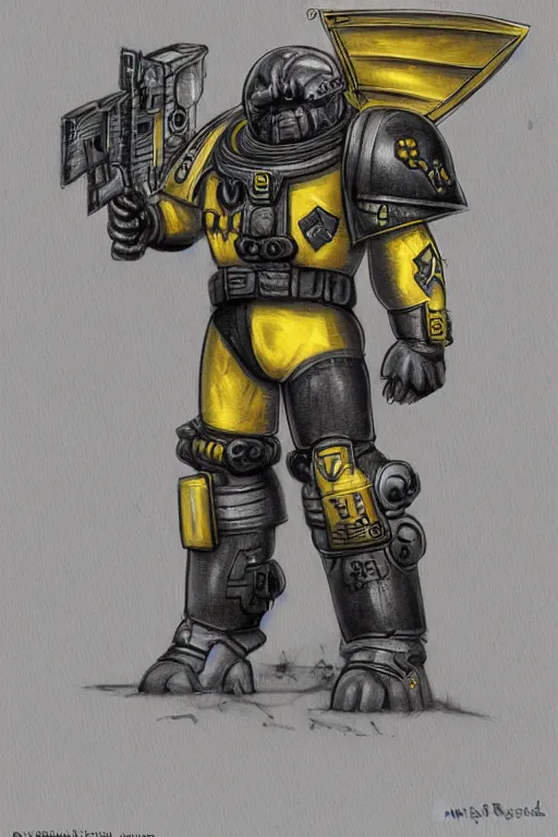 Image similar to portrait of pikachu as an imperial fists space marine, 4 0 k, concept art by wayne reynolds