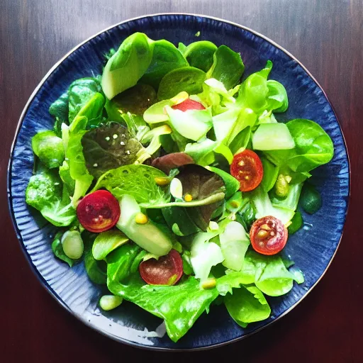 Prompt: salad made to closely resemble the planet jupiter