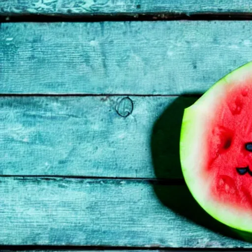 Image similar to watermelon as an evil monster