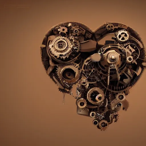 Prompt: mechanical human heart, trending on artstation, steampunk, octane render