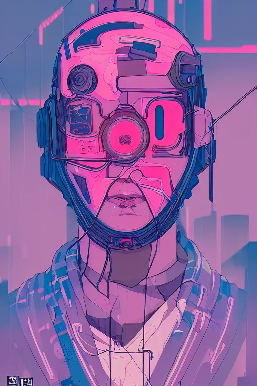 Image similar to portrait, cyberpunk hero, leaves by miyazaki, violet and pink and white palette, illustration, kenneth blom, mental alchemy, james jean, pablo amaringo, naudline pierre, contemporary art, hyper detailed