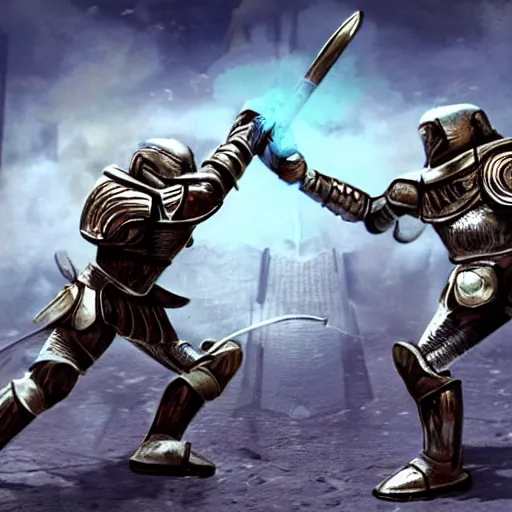 Prompt: futuristic roman cataphracts in advanced roman armor fighting aliens in brutal melee combat alongside plasma weapons as they conquer a new planet