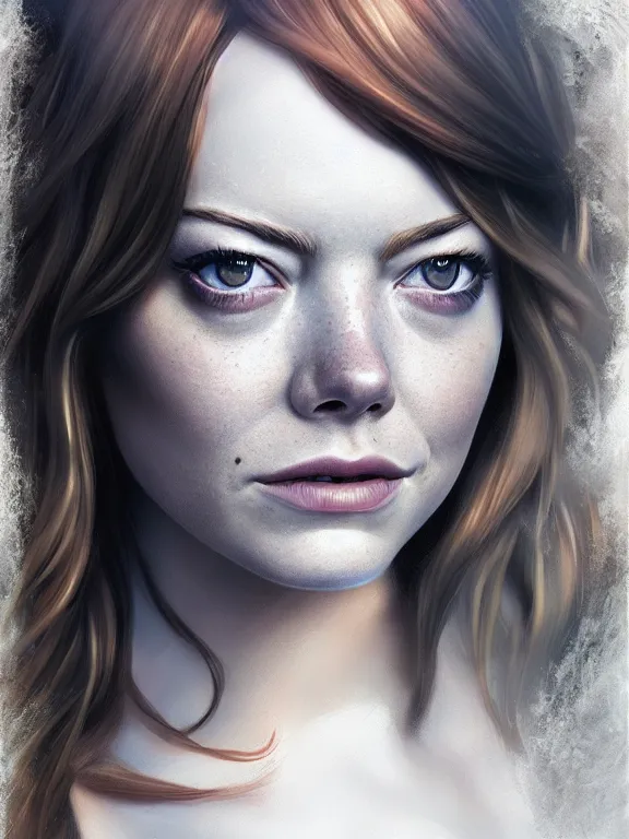 Image similar to emma stone as mary jane watson, digital painting, extremely detailed, 4 k, intricate, brush strokes, mark arian, artgerm, bastien lecouffe - deharme