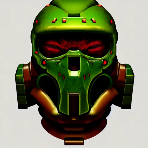 Prompt: portrait of doomguy from game doom, highly detailed, 8 k render centered, digital painting