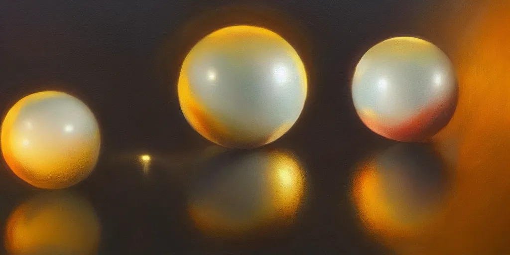 Prompt: two spheres, cinematic lighting, award-winning, detailed oil painting, hyperrealistic, 8k