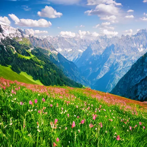 Image similar to alps mountain valley switzerland, wildflower vista
