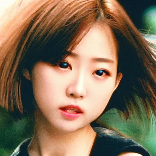 Image similar to 1990s, perfect, dynamic, epic, cinematic 8K HD movie shot of semi-close-up japanese beautiful cute young J-Pop idol actress girl face, she express joy and posing. By a Chinese movie director. Motion, VFX, Inspirational arthouse, high budget, hollywood style, at Behance, at Netflix, with Instagram filters, Photoshop, Adobe Lightroom, Adobe After Effects, taken with polaroid kodak portra