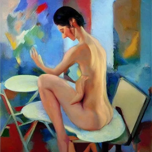 Prompt: painting, minimalism abstract expressionism, colorful, sensual, very abstract, art deco, by art frahm, vladimir volegov, pablo picasso, wassily kandinsky