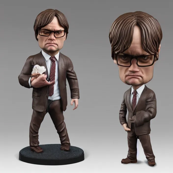 Image similar to Realistic abomination Dwight Schrute, imsorryjon, Dwight Schrute, figurine, detailed product photo