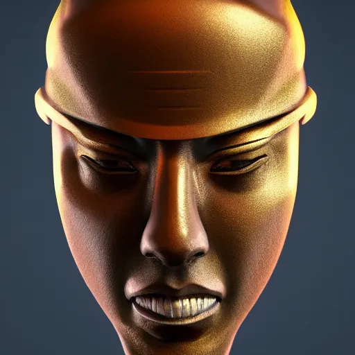 Image similar to portrait of a bust of a samurai head with futuristic fashion elements created by yuuki morita, brilliantly colored, octane render, 3 d animated, unreal engine 5, studio lighting, smooth surface
