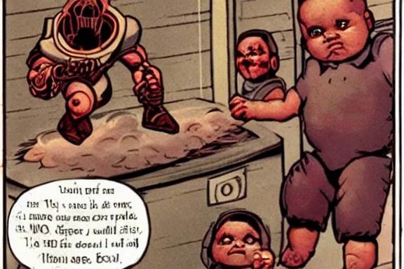 Image similar to a baby in the original doom