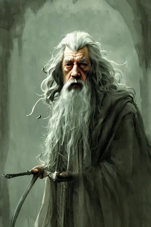 Image similar to gandalf the grey, sorcerer, lord of the rings, tattoo, decorated ornaments by carl spitzweg, ismail inceoglu, vdragan bibin, hans thoma, greg rutkowski, alexandros pyromallis, perfect face, fine details, realistic shaded