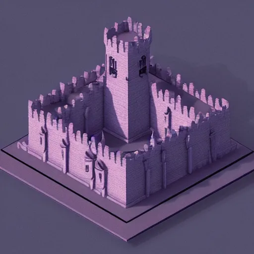 Image similar to Isometric 3D DARK CASTLE, realistic, soft texture, render in blender,, magic voxel, gradient, geometric, minimal, cinematic lighting C 15.0