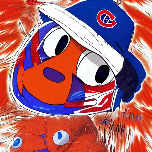 Image similar to anime Portrait of Youppi the Habs Montreal Canadiens Mascot as a very cute powerful and friendly pokemon, highly detailed anime, high evolution, 1990s, legendary, smooth, sharp focus, dynamic lighting, intricate, trending on ArtStation, illustration pokemon, art by WLOP