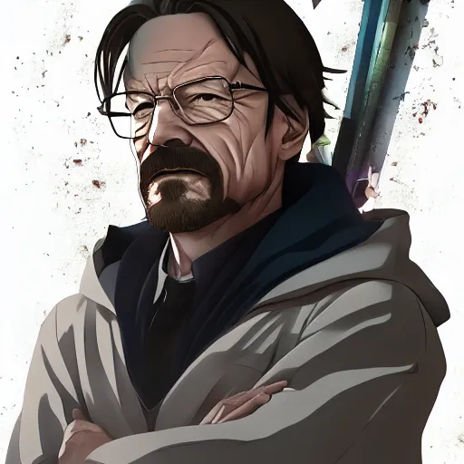 Image similar to portrait of walter white, anime fantasy illustration by tomoyuki yamasaki, kyoto studio, madhouse, ufotable, comixwave films, trending on artstation