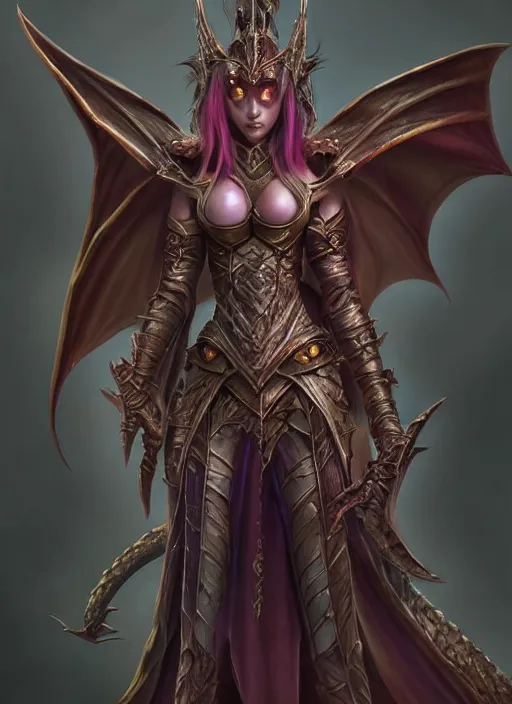 Prompt: epic dragon warlock female character design, highly detailed, glossy eyes, d & d, fantasy, highly detailed, digital painting, trending on artstation, concept art, sharp focus, holographic undertones, illustration, global illumination, ray tracing, realistic shaded, art by artgerm and greg rutkowski and fuji choko and viktoria gavrilenko and hoang lap