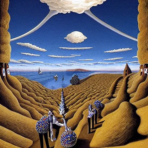 Image similar to a character by rob gonsalves and salvador dali