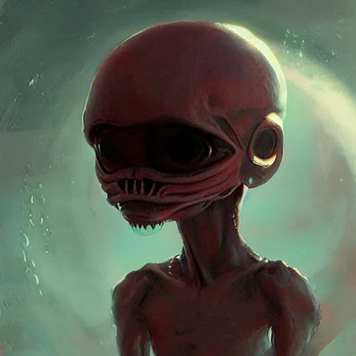 Prompt: baby alien, by greg rutkowski