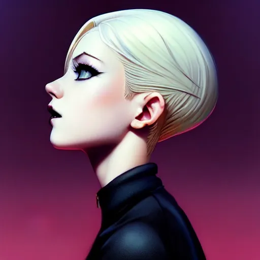Prompt: a beautiful slim blonde goth girl, art by ilya kuvshinov and lois van baarle and ross tran and range murata and artgerm and andy warhol, norman rockwell, digital art, highly detailed, profile picture, intricate, sharp focus, mystical trending on artstation hq, deviantart, pinterest, unreal engine 5, 4 k uhd image