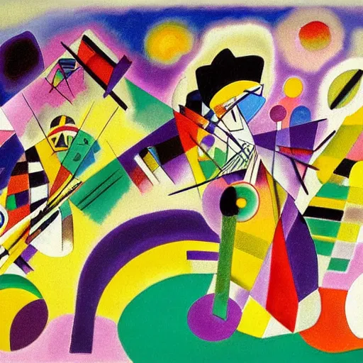 Prompt: mardi gras floats by wassily kandinsky,