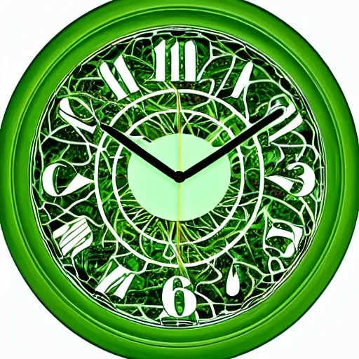 Prompt: a green clock