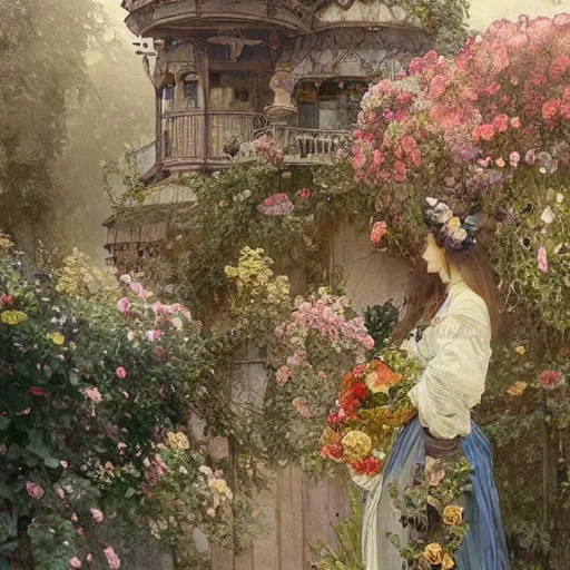 Prompt: a beautifull intricate watercolour painting of a victorian coffe house with many flowers and, reflexions, verry high details by william turner art, greg rutkowski and alphonse mucha, trending on artstation, very very detailed, masterpiece,