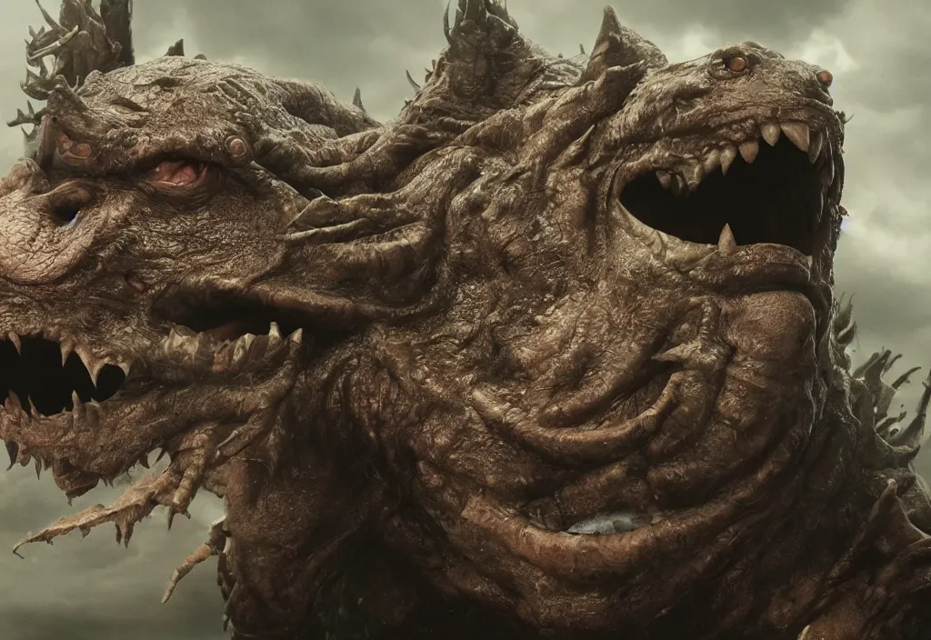 Prompt: vfx film closeup, monster creature by aaron sims, low - key lighting award winning photography arri alexa cinematography, hyper real photorealistic cinematic beautiful, atmospheric
