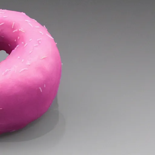 Prompt: a pink hairy donut with ears, hyper realistic, unreal engine 5, octane 3 d, render