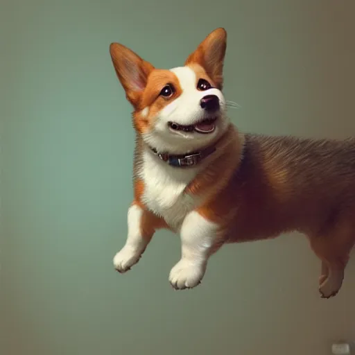 Prompt: adorable happy sweet corgi puppy in space, hyperrealistic, very lifelike, beautiful, highly detailed digital illustration, greg rutkowski, artgerm, moebius, simon stalenhag, ruan jia, makoto shinkai, trending on artstation, masterpiece, award - winning, 8 k