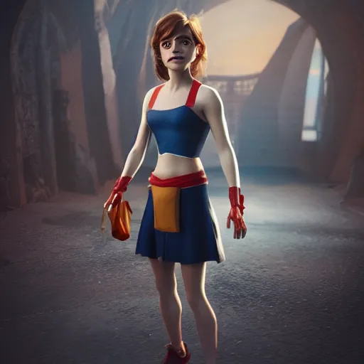 Image similar to emma watson as a pixar character cgsociety octane render unreal engine redshift render trending on artstation trending on artstation render blender behance cg superhero