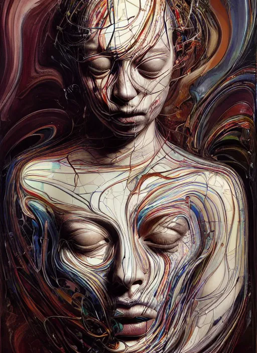 Prompt: it is only with the heart that one can see rightly ; what is essential is invisible to the eye. by jenny saville, scifi, neo - gothic, intricate, rich deep colors. part by james jean