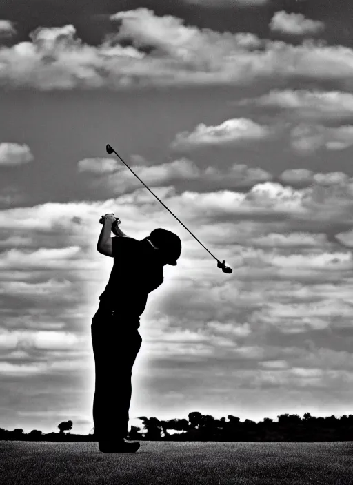 Image similar to golfing black and white portrait white sky in background