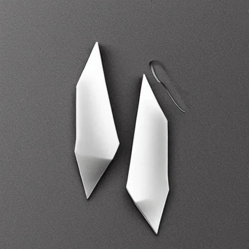 Image similar to “minimalistic beautiful surprising unusual abstract earring design”