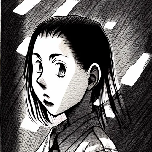 Image similar to young girl by naoki urasawa, detailed, manga, illustration