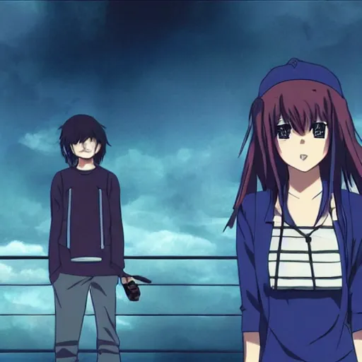 Image similar to Bored teenagers in dystopian worlds, anime still, cinematic.