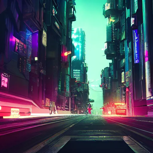 Prompt: cyberpunk streets at night, hyperdetailed, cinematic lights, octane render, trending on artstation, artstationHD, artstationHQ, unreal engine, 8k