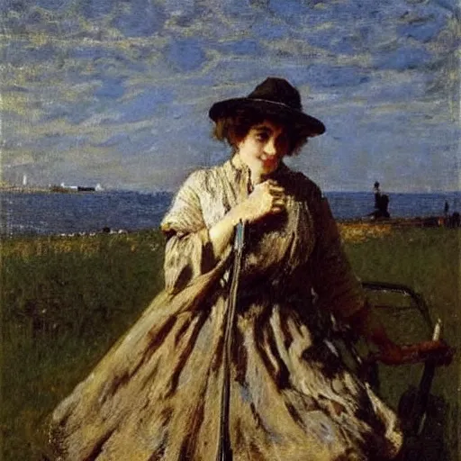 Image similar to worker protecting an actressby alfred stevens