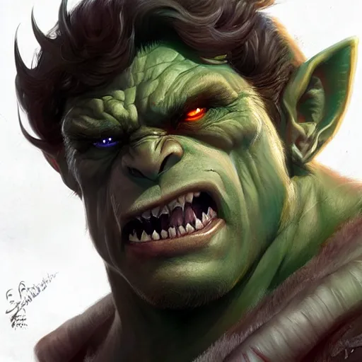 Image similar to Portrait of orc made by stanly artgerm lau, wlop, rossdraws, james jean, andrei riabovitchev ,marc simonetti