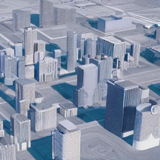 Image similar to minimalist city, octane render