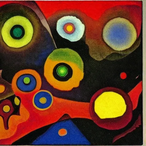 Image similar to a forest with eyes night by kandinsky