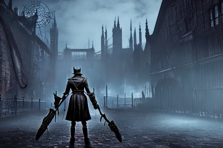 Prompt: y 2 k render aesthetic, a screenshot of bloodborne ( ps 4 2 0 1 5 )