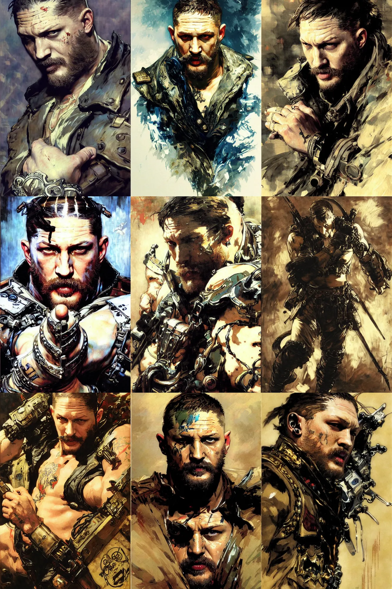 Prompt: tom hardy, painting by gaston bussiere, j. c. leyendecker, yoji shinkawa, katayama bokuyo